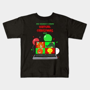 Merry Virtual Christmas Online Party Time! Kids T-Shirt